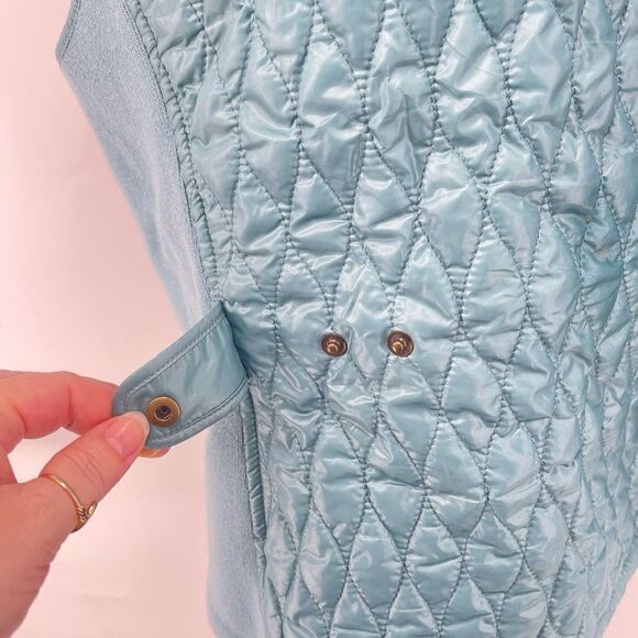 Talbots Womens Quilted Puffer Jacket Vest Lined Full Zip Snap Button Blue Medium - Picture 6 of 14